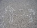Záhadná malba koně připomíná umění dávných generací. [nové okno]